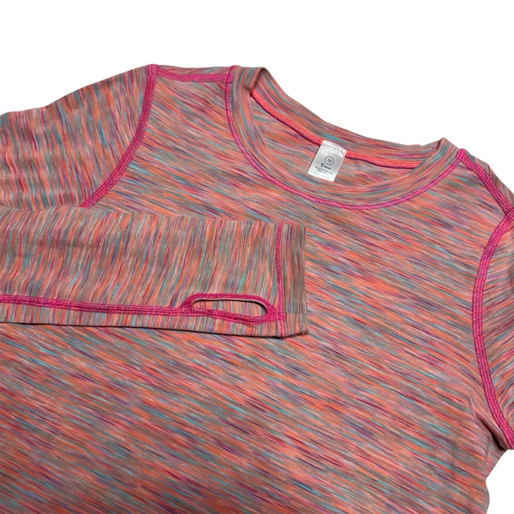 Ivivva Girls Pink Long Sleeve Active Shirt Multicolor Space Dyed Size 10